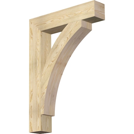 Ekena Millwork Thorton Block Rough Sawn Bracket, Douglas Fir, 6"W x 32"D x 44"H BKT06X32X44THR05RDF